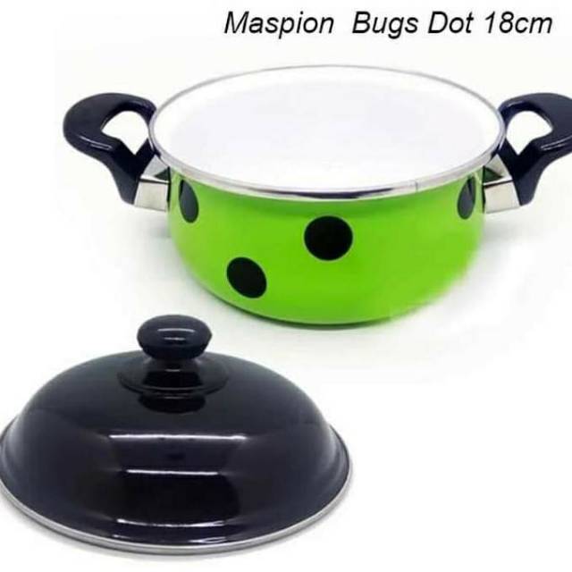 Maspion Panci Enamel Bugs Dot Pulkadot 18cm / Panci Bugs Dot 18cm