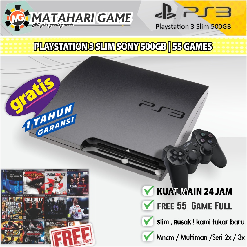 PS3 Slim Sony Void CFW 500GB | 1TB | Garansi 1 Tahun Full Game - Kualitas Grade A-PS3 500GB