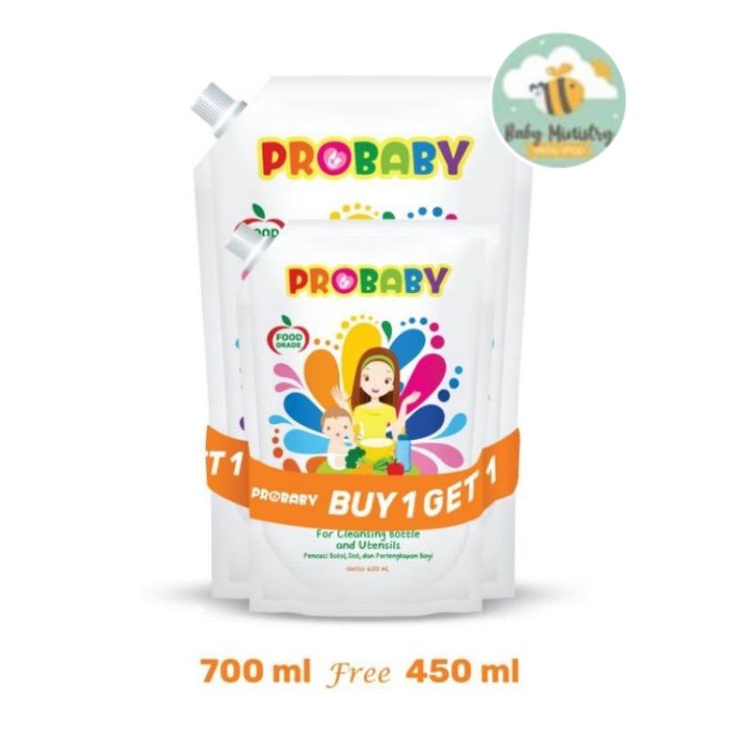 (PROMO!!) Probaby 700ml + (450ml free) / sabun cuci botol bayi dan anak Sleek Baby Bottle Nipple &amp; Accessories Cleanser Pouch 450ml