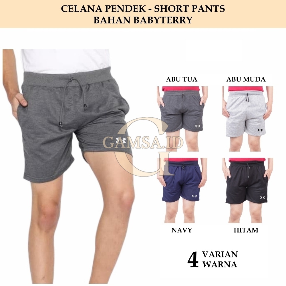 CELANA SANTAI PANTAI - CELANA BABYTERRY SHORT PANTS KOLOR PENDEK TIDUR SPORT PRIA WANITA