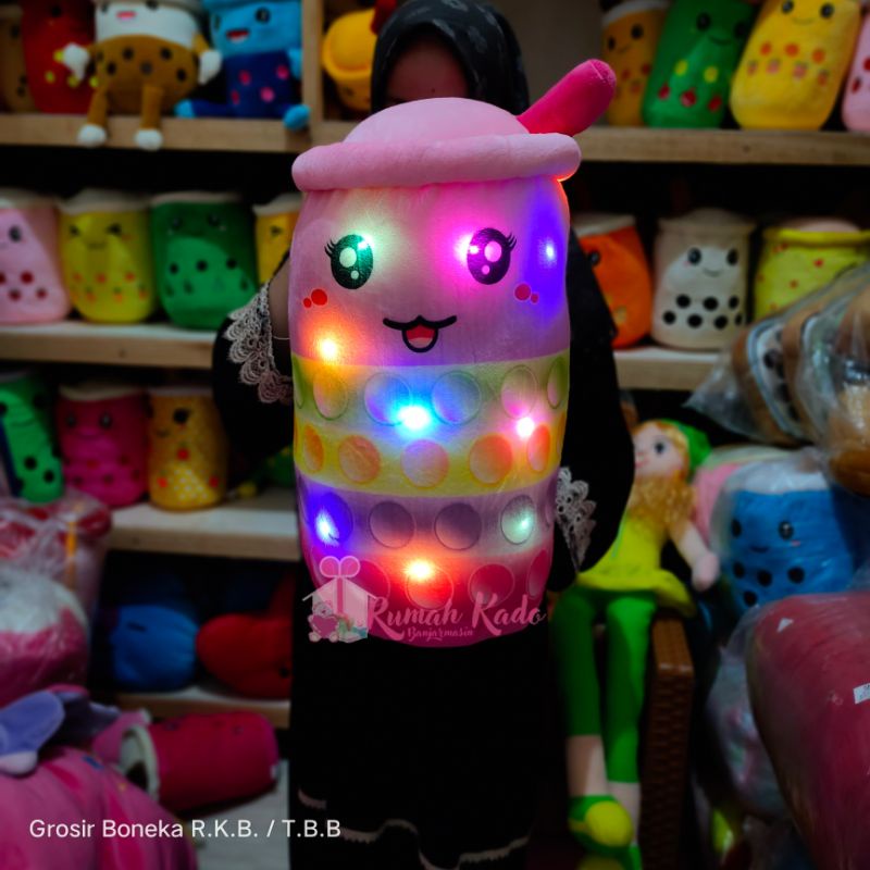 Boba Pelangi / boba pelangi led / boneka viral