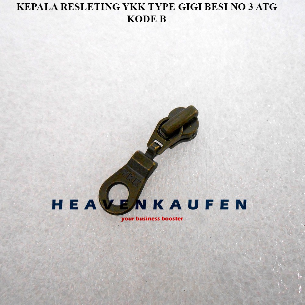 Kepala Resleting / Kepala Zipper YKK Type Gigi Besi No 3 Warna ATG Kode B