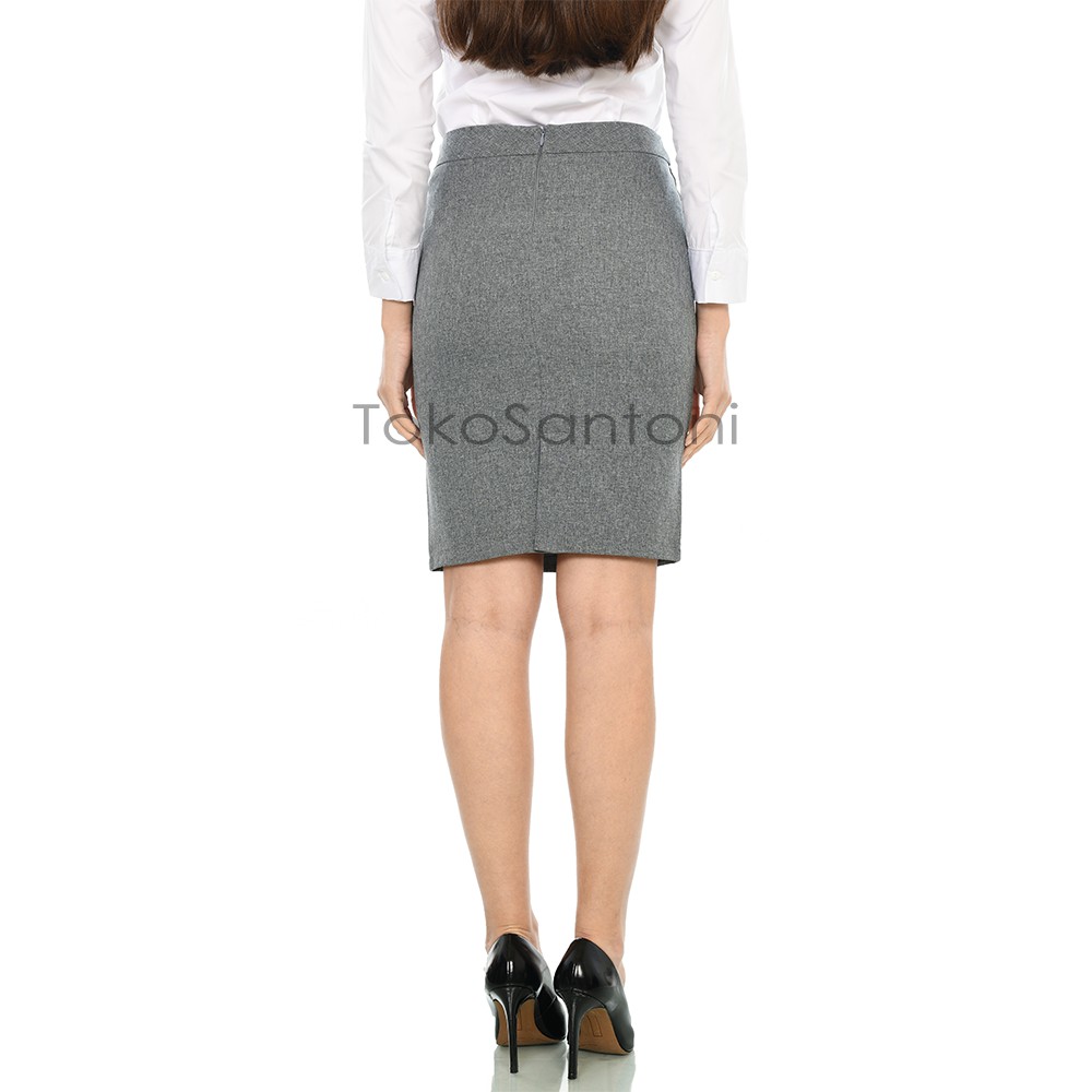 ROK KERJA PENDEK PREMIUM MODEL SPAN BELAH BELAKANG / ROK SPAN PENDEK / ROK PENDEK  ( SIZE S M L XL )