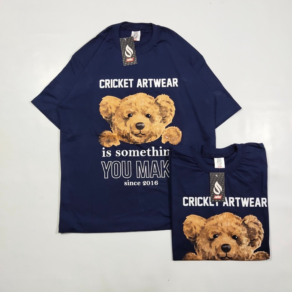 Kaos Distro Premium CRICKET Art WEAR  BEAR I SOMETHING Lengan Pendek/Kaos METAL Branded Terpopuler/K