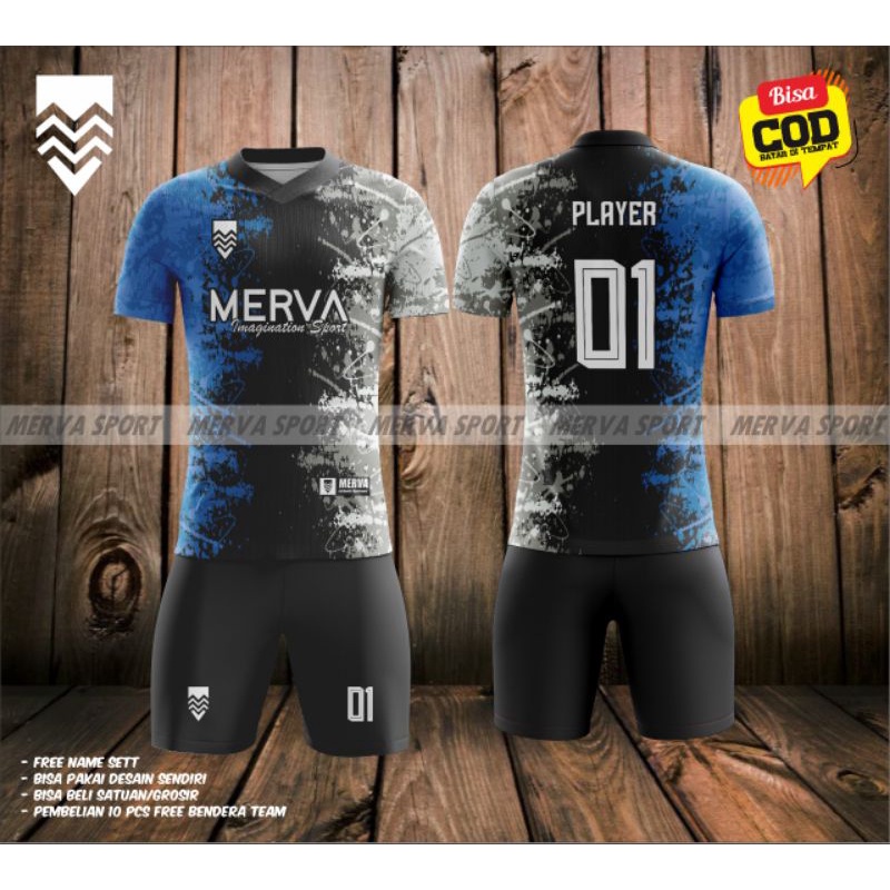 Jersey Futsal / Sepak Bola Full Printing (Free Nama, Sponsor & Logo Team)