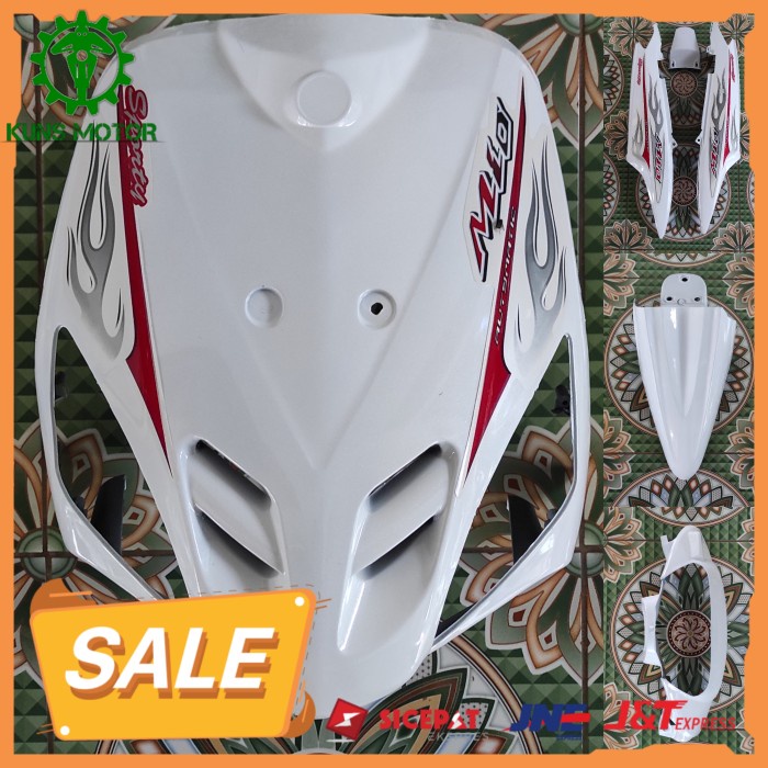 COVER BODY MIO SPORTY PUTIH FULL HALUS + STIKER