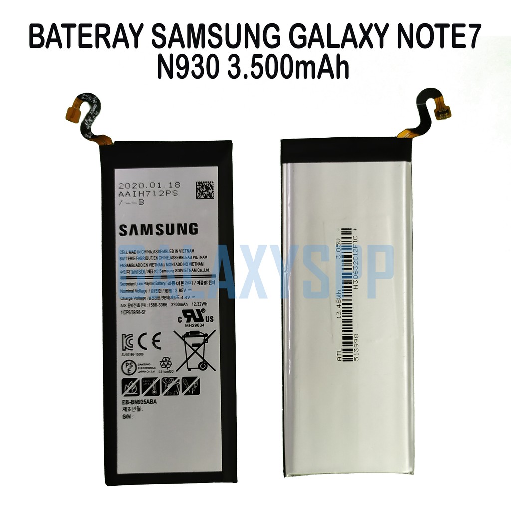 BAT BATRE BATERAI SAMSUNG BATERE SAMSUNG GALAXY NOTE 7 N930 ORIGINAL