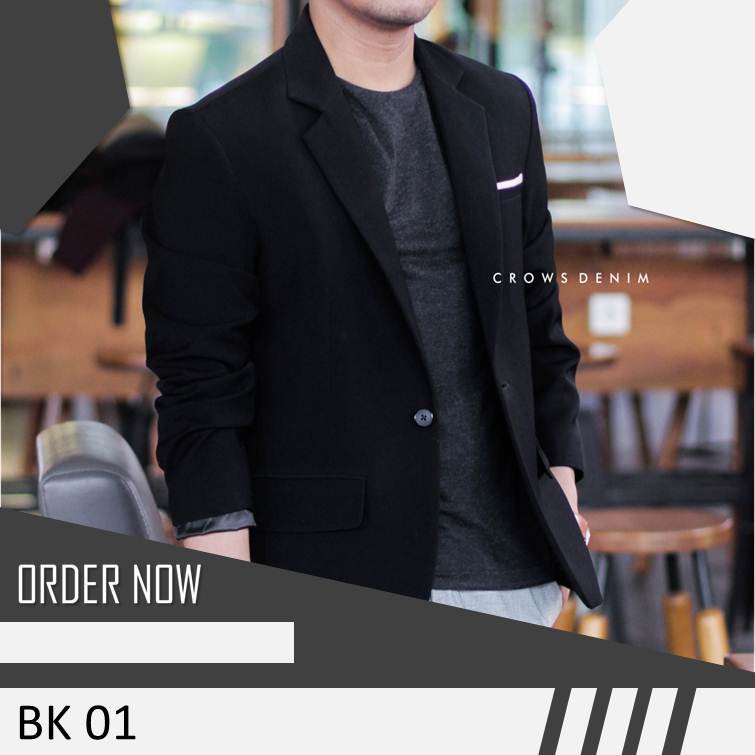 JAS BLAZER PRIA JUMBO UKURAN BESAR HITAM SEMI FORMAL CASUAL JAS MURAH JAS WISUDA JAS NIKAH BLAZER SI