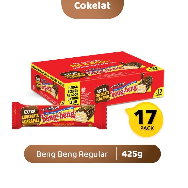 

☛ Tinggal klik) Beng Beng Extra Chocolate & Caramel Crispy Wafer - Netto 17 bks x 25 gr - 1 DUS ..,,.,,.,