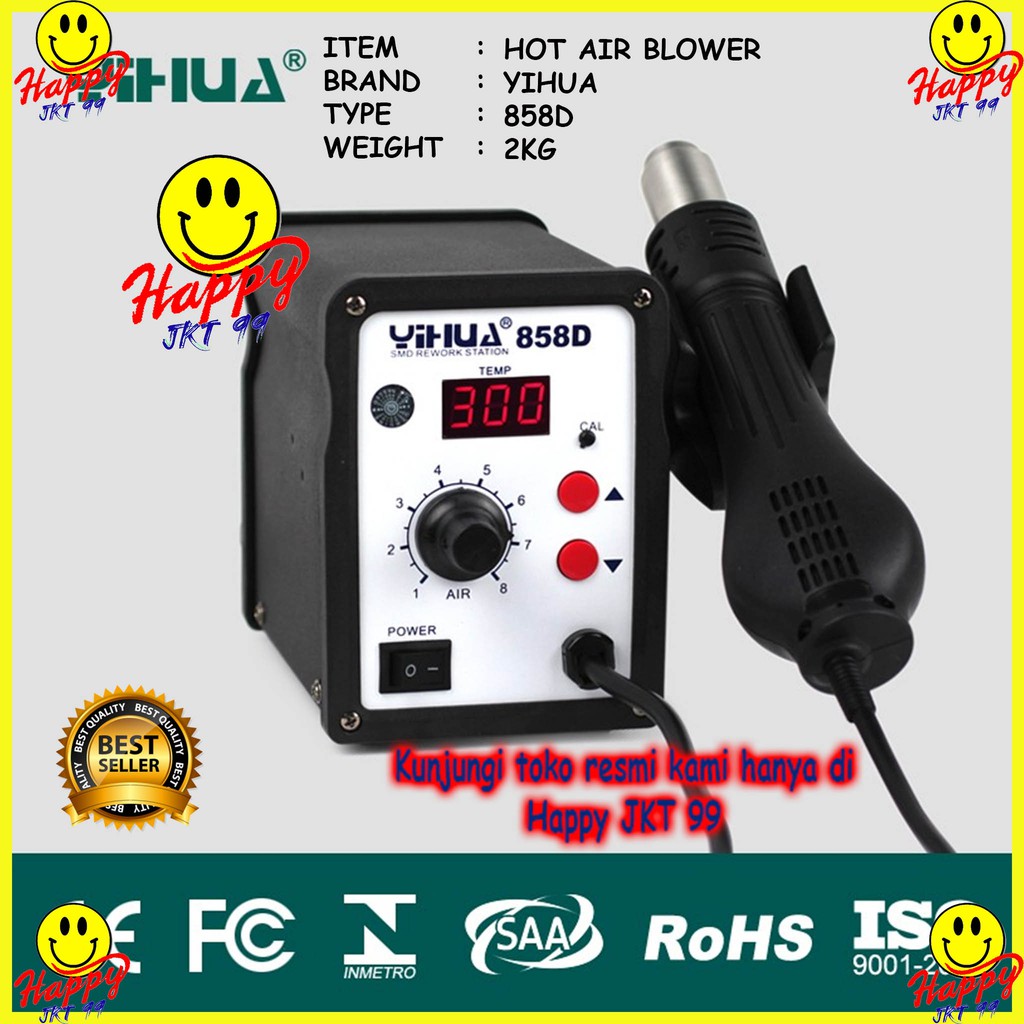 [ HAPPY JKT 99 ] YIHUA 858D 858 D SMD REWORK STATION BLOWER YIHUA 858D ORIGINAL