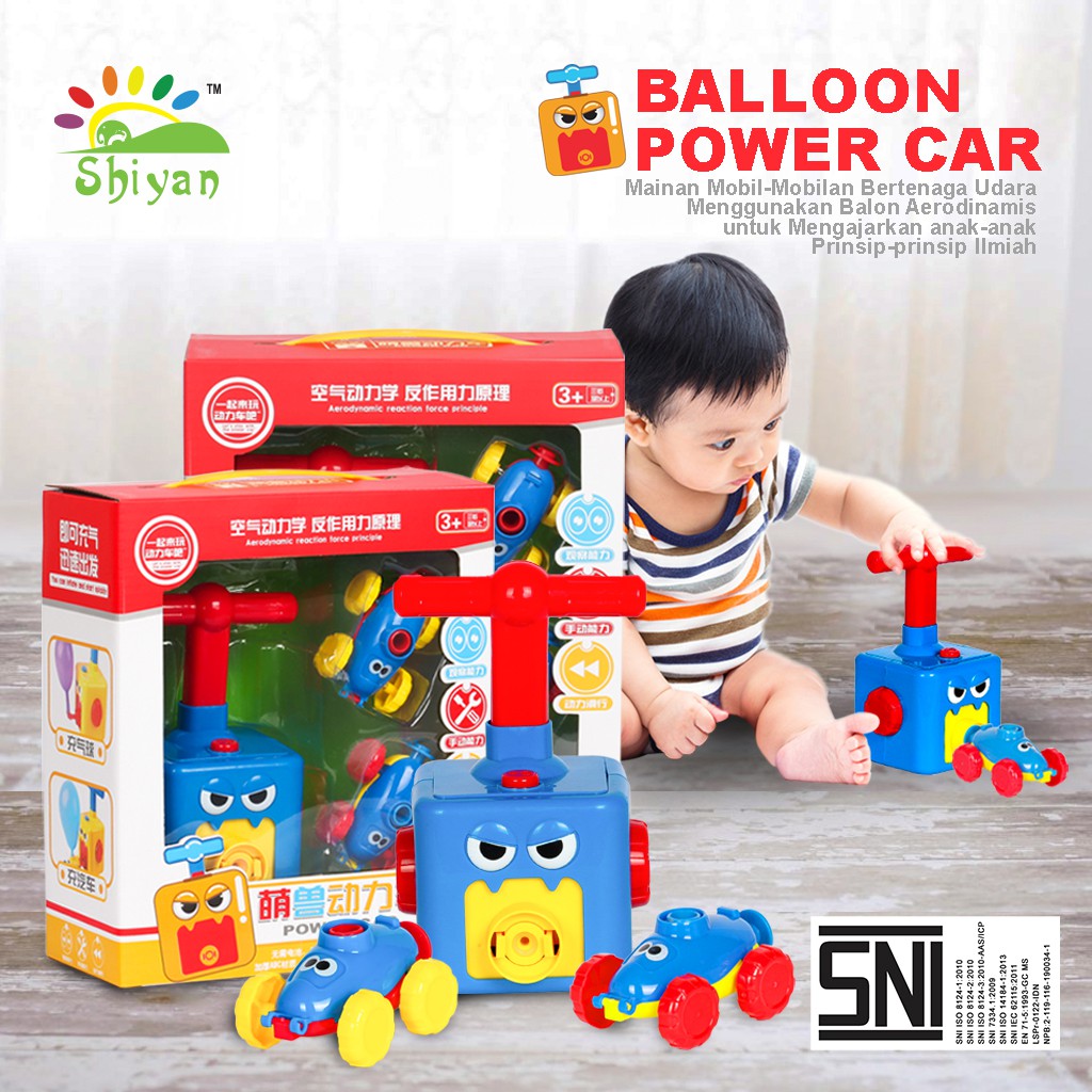 [Shiyan] mainan mobil pompa balon / air pressure powered balloon car mainan terbaru ber SNI