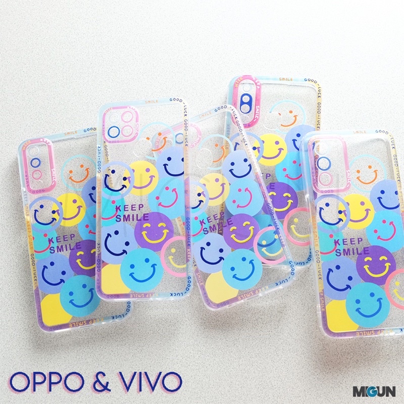 New! SMILE FACE Case For OPPO REALME VIVO A12 A5S A11K A7 A53 A54 A15 A16 A1K C2 C12 C15 C20 C11 Y15 Y17 Y12 Y20 Y12i A74 A95 Y30 Y50 Y91 Y93 Y95 Y91C Y30 Y50