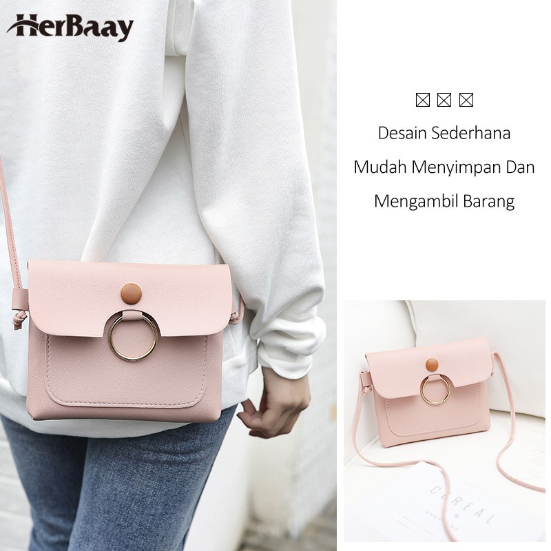 

Herbaay Tas Fashion Tas Bahu Selempang Mini Luch Tas Wanita Lipat Korea Tas Gesper Kombinasi