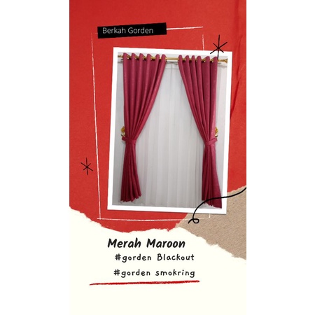 Gorden Merah Maroon | Gorden Smokring | Gorden Embos | Gorden Polos | Gorden Cantik | Gorden Pintu/G