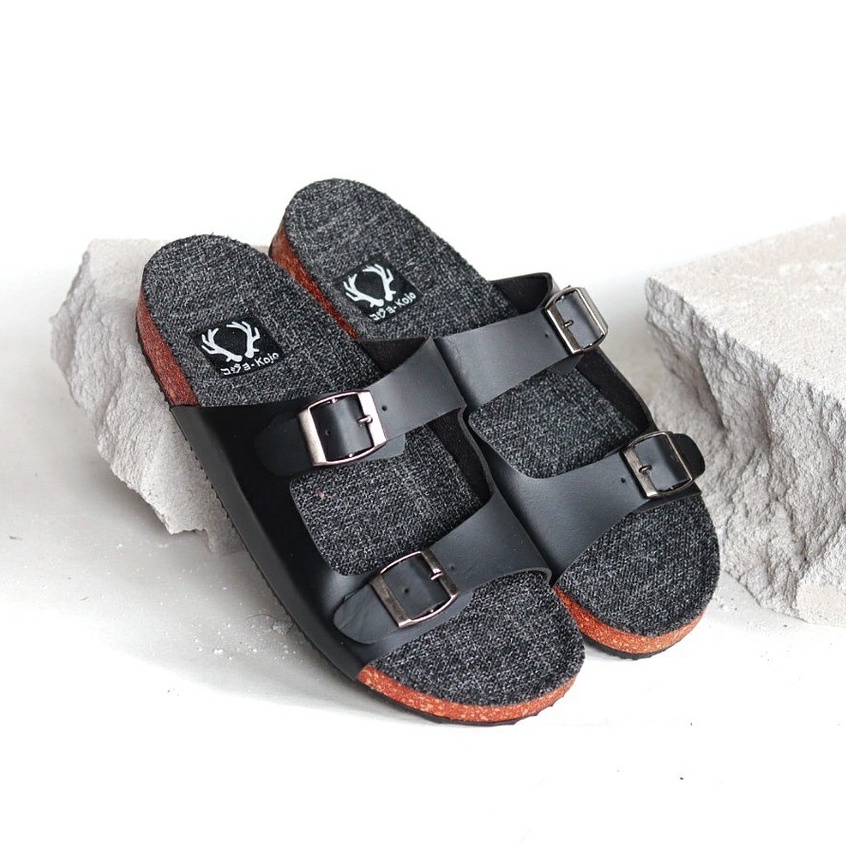 KENICHI |Sendal Kasual Pria Sandal Pria Trendy fashion original Distro Kekinian Bahan Kanvas