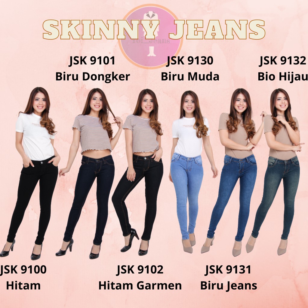  Celana  Panjang Jeans  Stretch Skinny Terlaris Trendy Wanita 