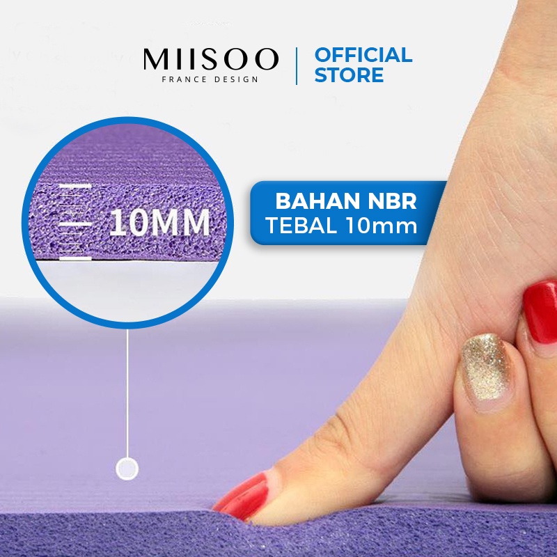 MIISOO NBR Matras Yoga Mat 10mm gym Karpet Senam Yogamat Anti Slip-3