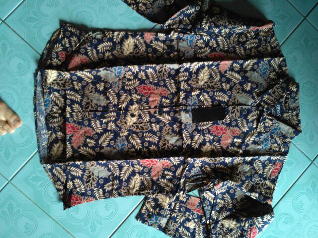 Odza Kemeja Batik Pekalongan Sogan Hem Pria Lengan Panjang Modern