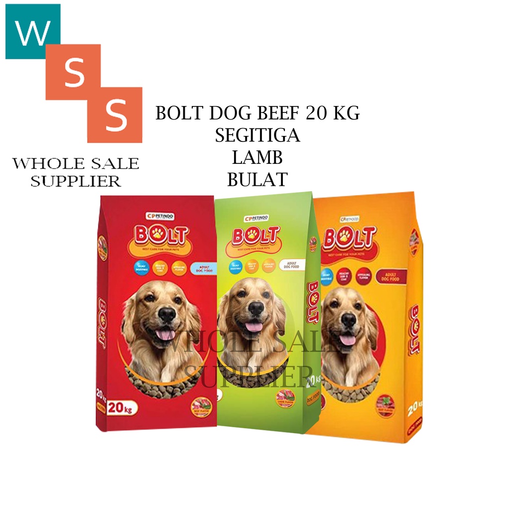 MAKANAN ANJING BOLT DOG BEEF DAN LAMB 20KG (GOSEND GRAB )