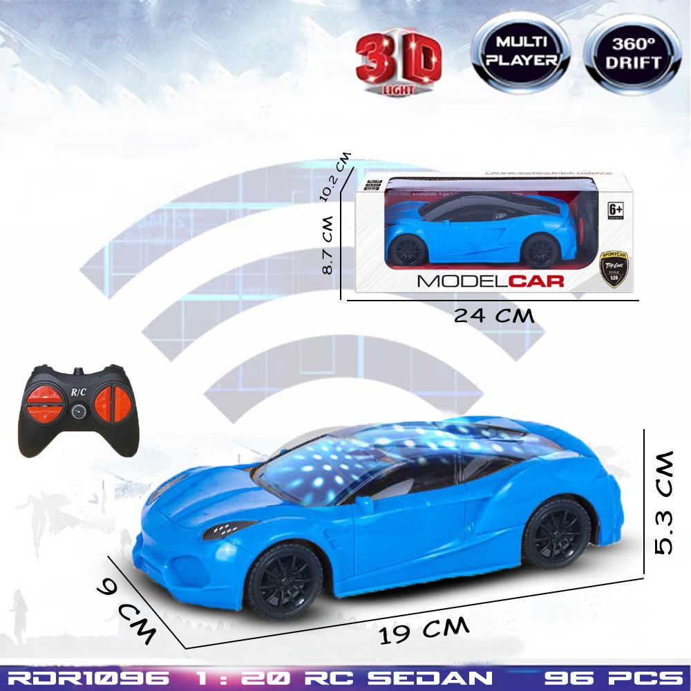 Mainan Anak Mobil Remote Control RC Sedan Lampu 3D Rdr1096