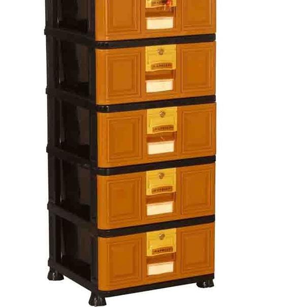 ➧ RAK LACI PLASTIK SERBA GUNA LEMARI PLASTIK 5 SUSUN NAPOLLY - Hijau Tosca ♪