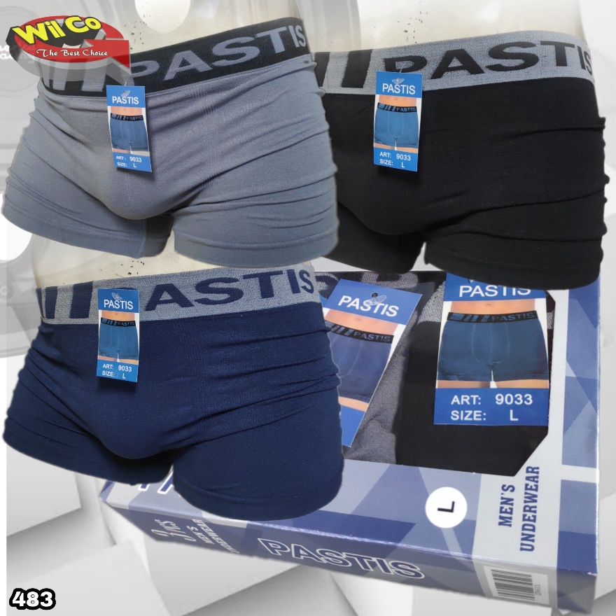 K483S - (HARGA PER 6 POTONG) CELANA DALAM BOXER PRIA PASTIS SIZE M - XL