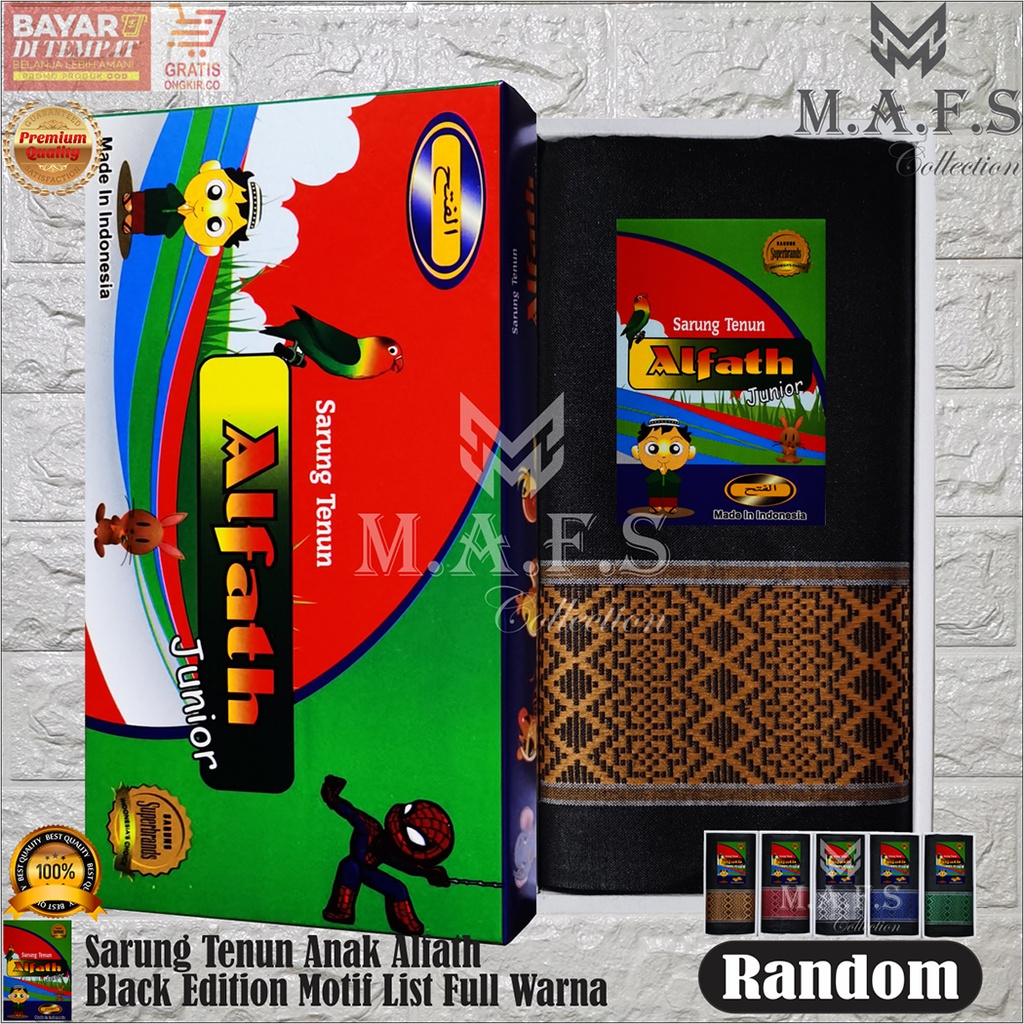 SARUNG ANAK SARUNG TENUN MOTIF SABUK BLACK SERIES