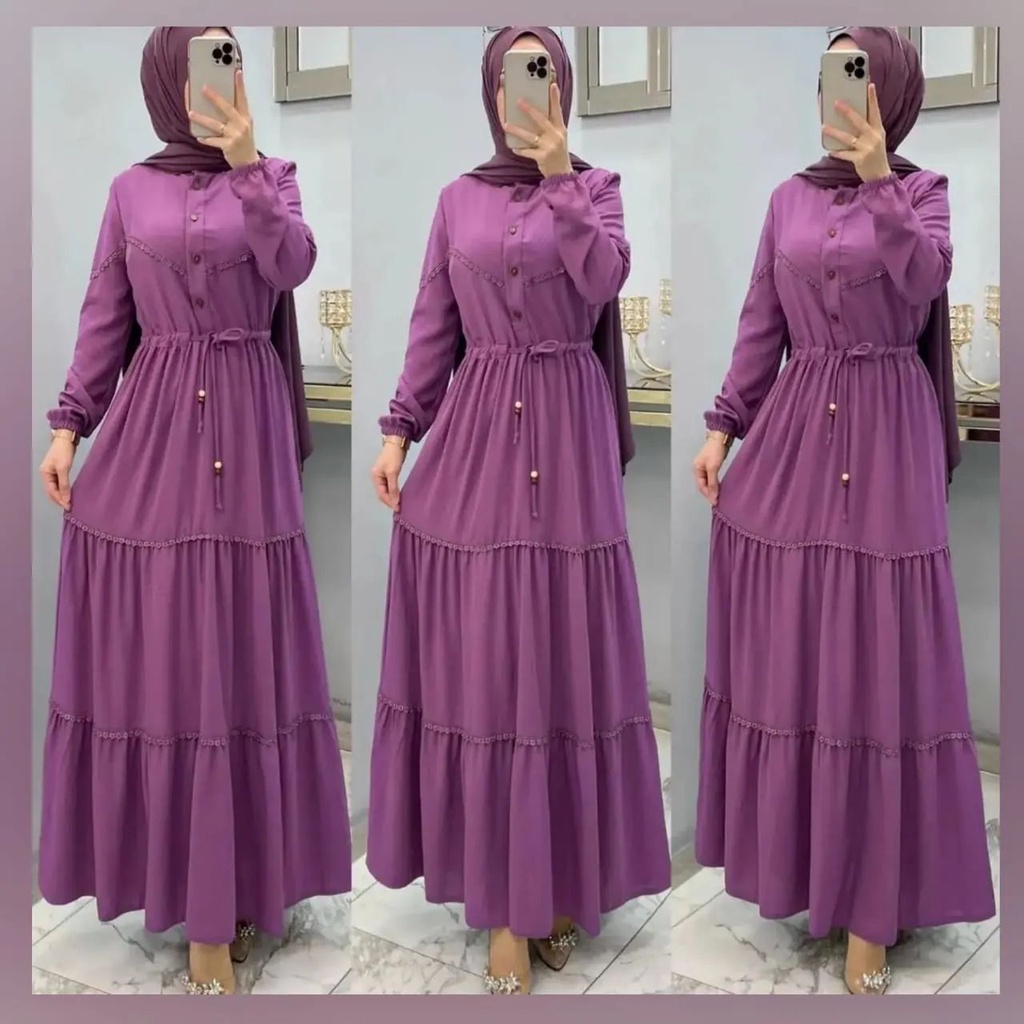 Natalia dress Gamis Wanita Dewasa Terbaru 2022 Elegan Gamis Remaja Kekinian Viral Gamis Modern Lebar