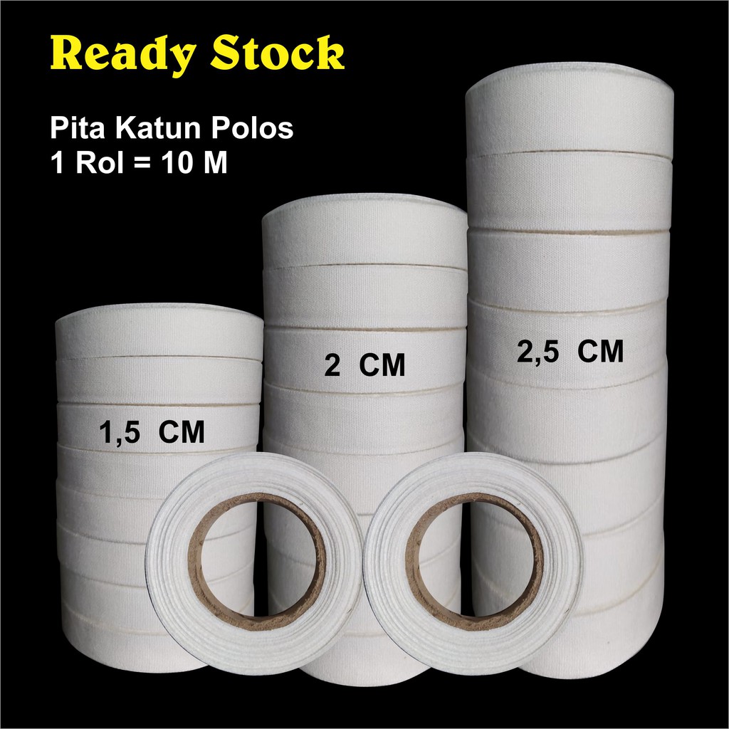

Label Katun Polos / Pita Katun Polos / Label Baju / Label Hijab/ Tanpa Sablon atau nama merek