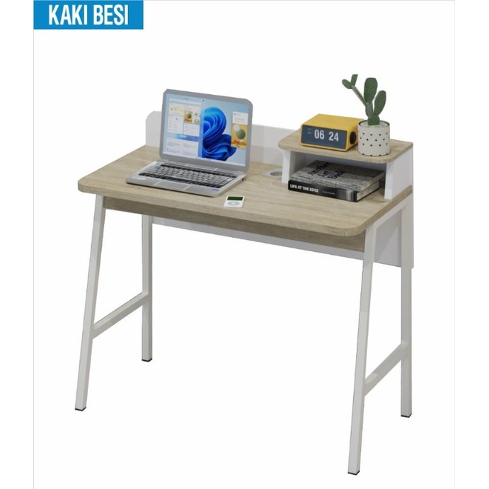 MEJA TULIS MINIMALIS KAKI BESI uk. 80cm - FREE ONGKIR + RAKIT KOTA SEMARANG