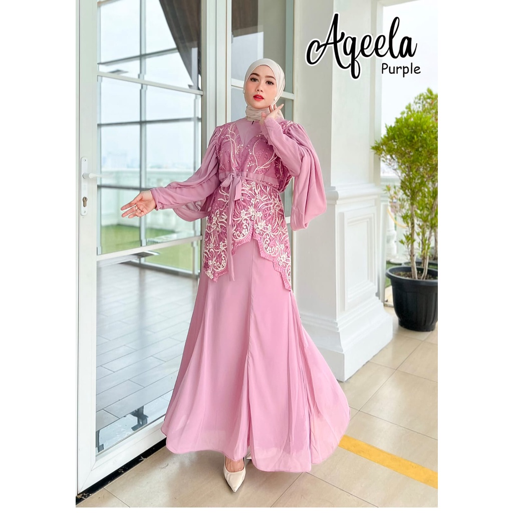 AQEELA Gamis Pesta Muslimah Bridesmaid Kondangan Walimatul Kondangan Pernikahan