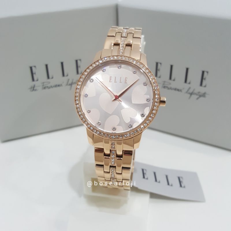 JAM TANGAN WANITA ELLE ES21026 ROSEGOLD ORIGINAL