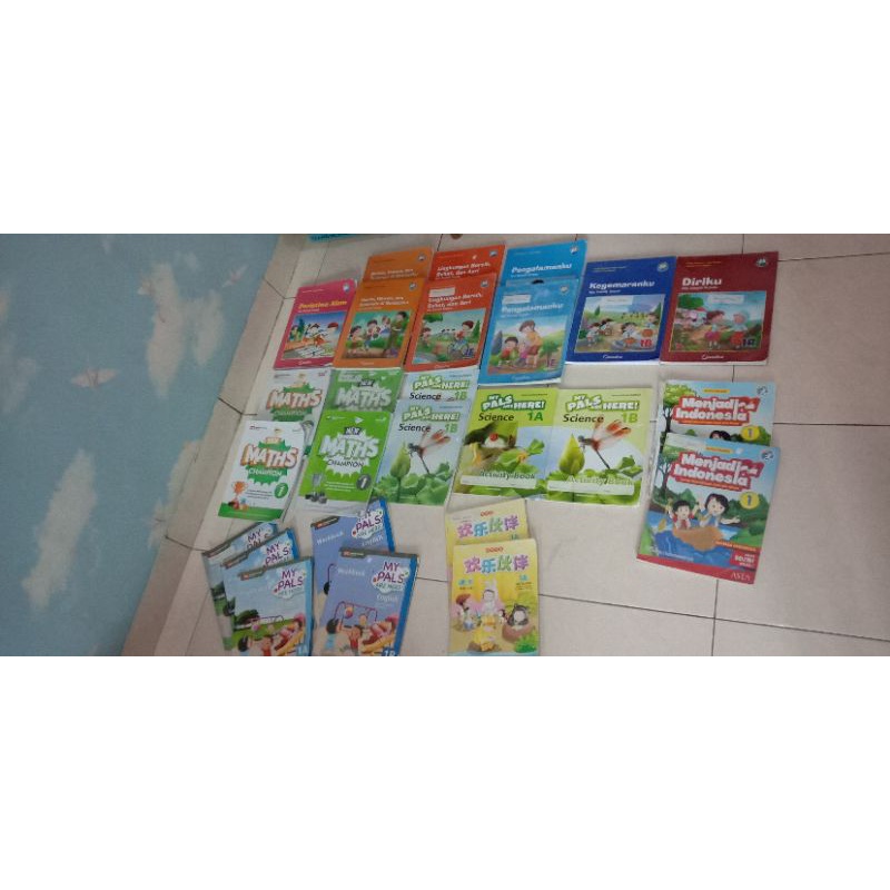 

Aneka Buku pelajaran Kelas 1 SD Penerbit Quadra, Asta, Mentari (Buku Tematik, Menjadi Indonesia, Maths, Science, Mandarin, English)