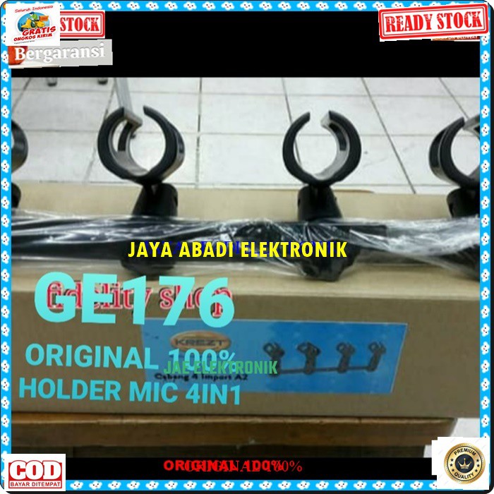 G176 Krezt Holder stand mic CABANG 4in1 mik standing ahnger dual dua import asli dobel tiang microphone mikrophone acecoriss pegangan gantungan universal G176  BISA SEGALA JENIS MICROPHONE DAN STAND MIC G176