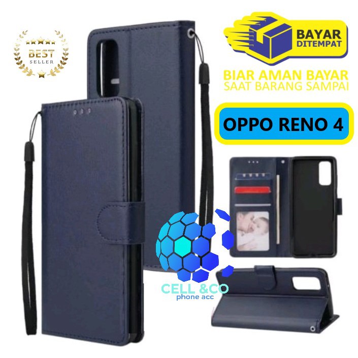 Flip cover OPPO RENO 4 Flip case buka tutup kesing hp casing flip case leather wallet