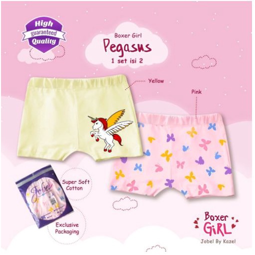 Jobel by Kazel Boxer Girl Boy Isi 2 pcs Celana Dalam Bayi Anak Kazel Baby 1-12 Tahun