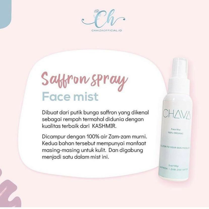 [READY STOCK] Chava Facemist By Chaiza 100ml |Saffron Face mist | Facemist Saffron Zamzam