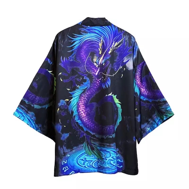 RE37 KIMONO CARDINGAN HAORI IMPORT PRIA WANITA JEPANG KOREA DRAGON NAGA ORIGINAL M-2XL