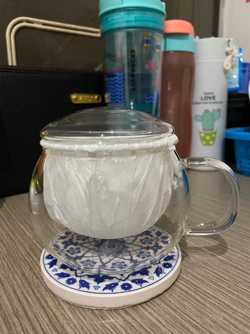Gelas Cangkir Teh Saringan / Glass Infuser Tea Cup / Teko Teh Kaca 300 Ml