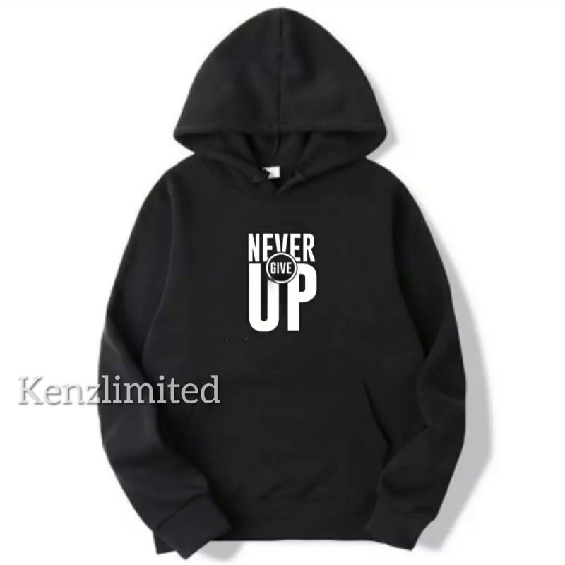 HOODIE JUMPER PRIA WANITA (NEVER GIVE UP)