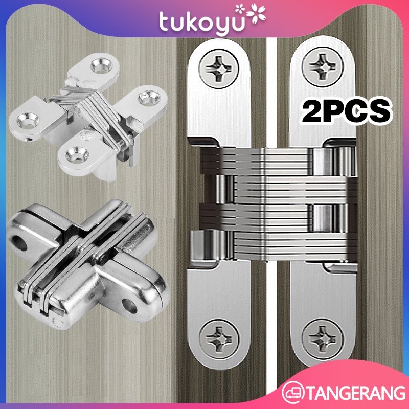 2pcs Engsel Tanam/Engsel Pintu Tersembunyi/Engsel Concealed Cross/Engsel Lipat Tanam