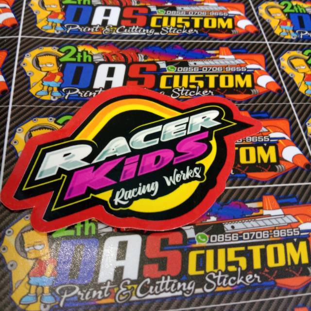 Sticker printing RACER KIDS minim pembelian produk harus 20rb