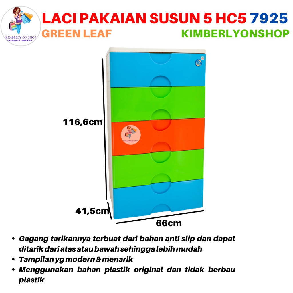 Tempat Pakaian Susun 5 7925 HC5 Green Leaf