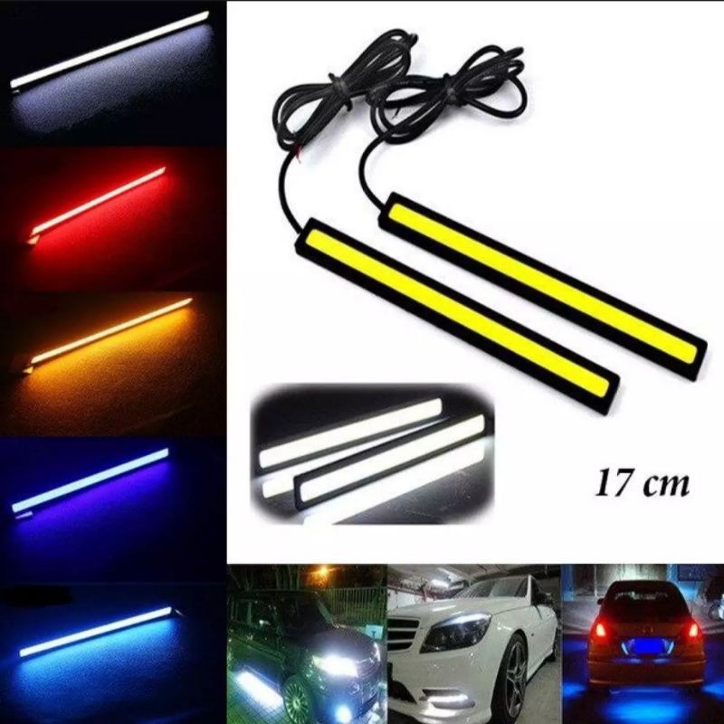 SEPASANG LAMPU DRL PLASMA LED COB 17CM DEPAN MOBIL MOTOR 12Volt TERMURAH WARNA WARNI