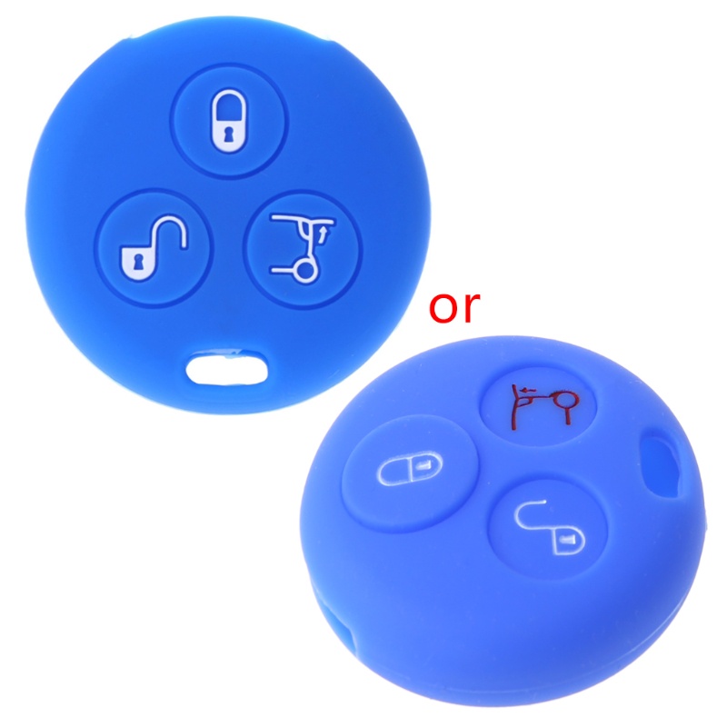 Cre Case Cover Kunci Mobil Bahan Silikon Untuk Benz Smart City Roadster Fortwo 3 Tombol