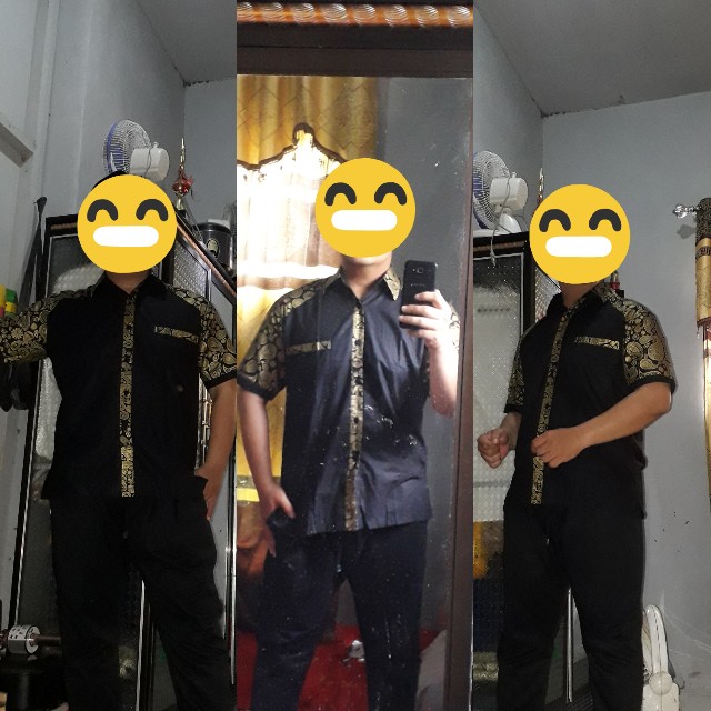 Kemeja Batik Kombinasi Pria Lengan Pendek & Panjang Terlaris & Termurah ,size M, L, Xl ( Original )