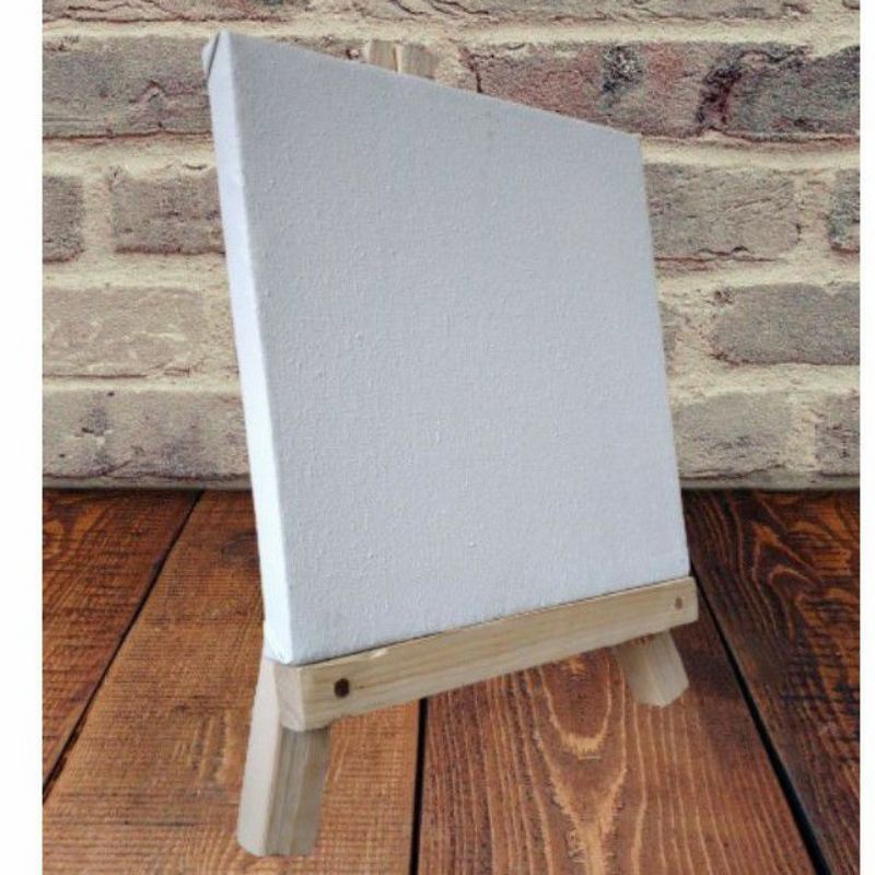 

wooden easel + kanvas lukis siap pakai