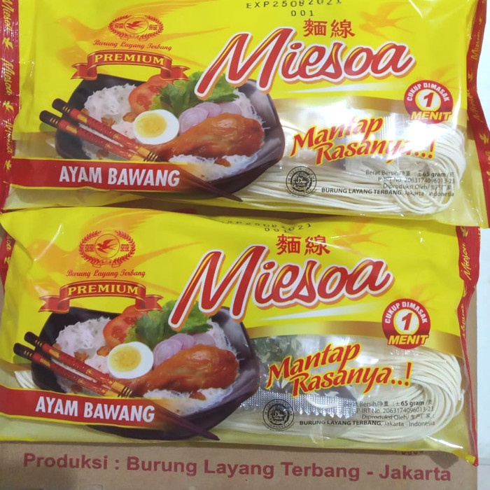 

impor-mie- miesoa cap burung layang terbang rasa ayam bawang "halal" 65 gram -mie-impor.