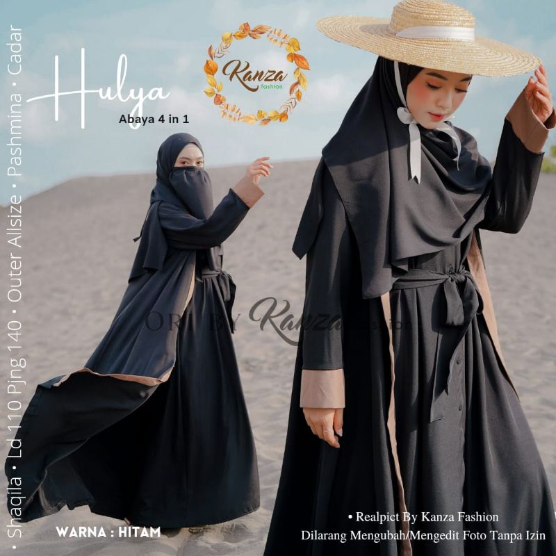 Setelan Abaya Polos Syari Original Hulya Premuim // Abaya Flare Original Premium | Kenza Set Outer P