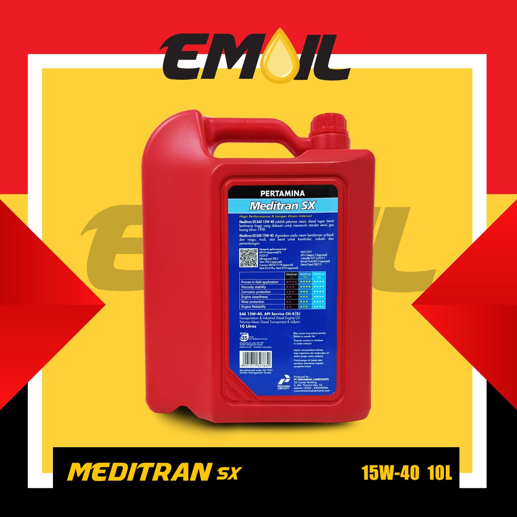 OLI PERTAMINA MEDITRAN SX SAE 15w-40 galon 10 liter